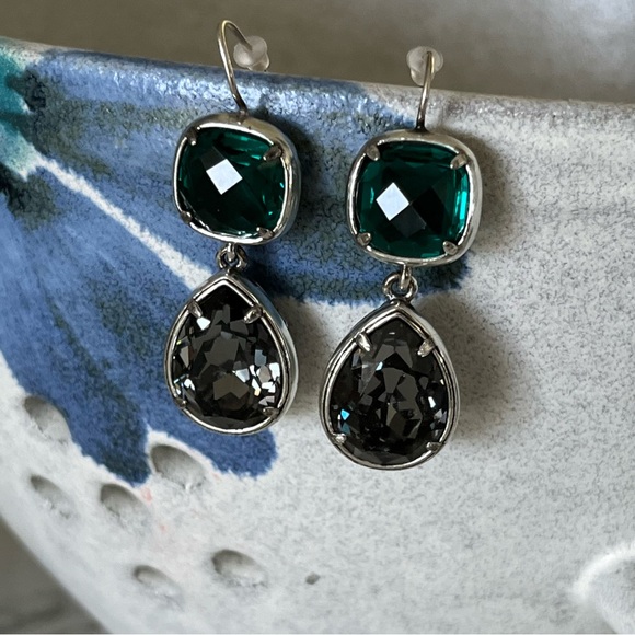 SOLD SOLD Brighton Graceful French Wire Earrings Tear Drop Faceted Swarovski - Picture 9 of 12